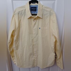 American Eagle Outfitters XL white and yellow stripes